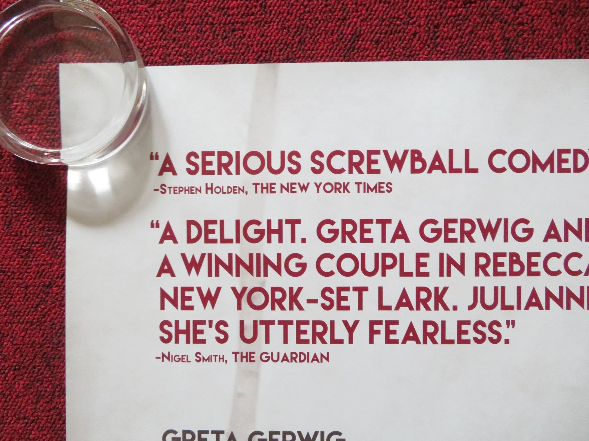 MAGGIE'S PLAN UK QUAD ROLLED POSTER GRETA GERTWIG BILL HADER 2015 Rendezvous Cinema Movie posters