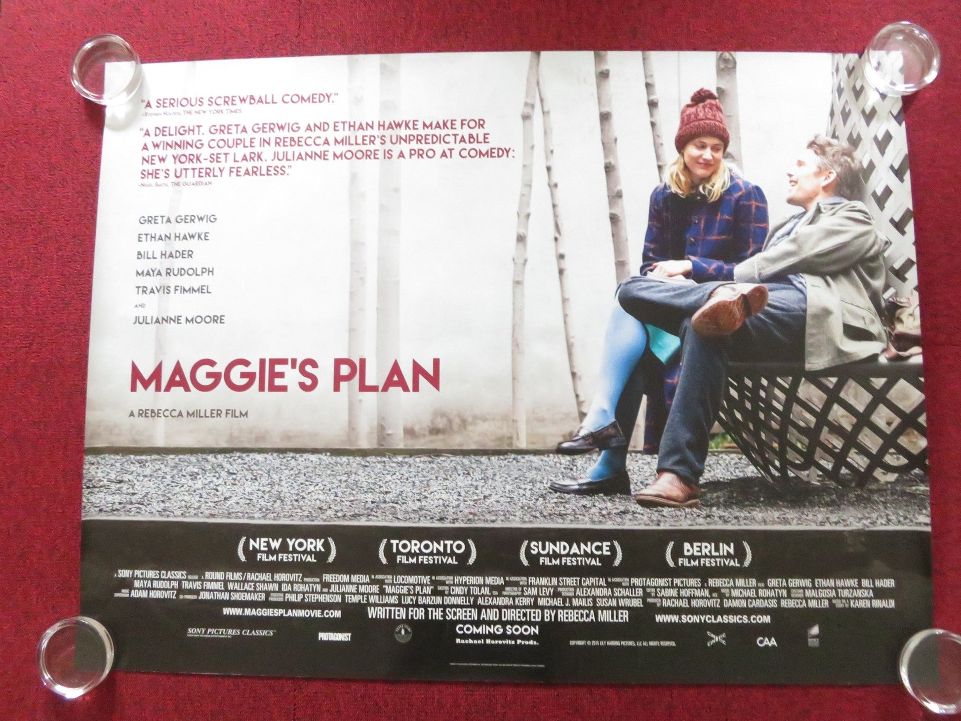 MAGGIE'S PLAN UK QUAD ROLLED POSTER GRETA GERTWIG BILL HADER 2015 Rendezvous Cinema Movie posters