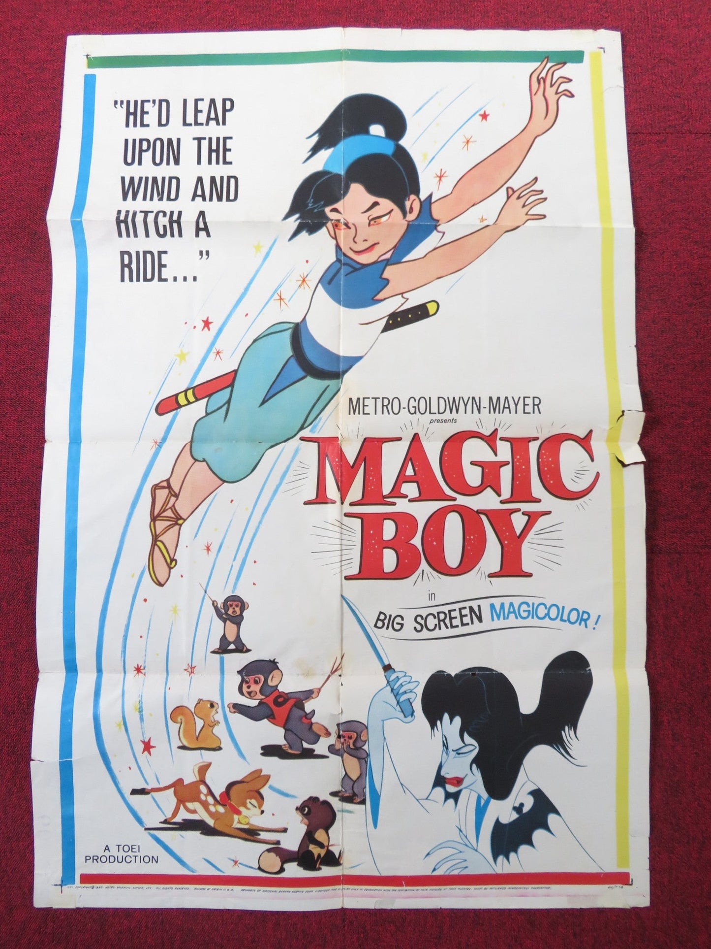 MAGIC BOY FOLDED US ONE SHEET POSTER KATSUO NAKAMURA HIROKO SAKURAMACHI 1960 Rendezvous Cinema Movie posters
