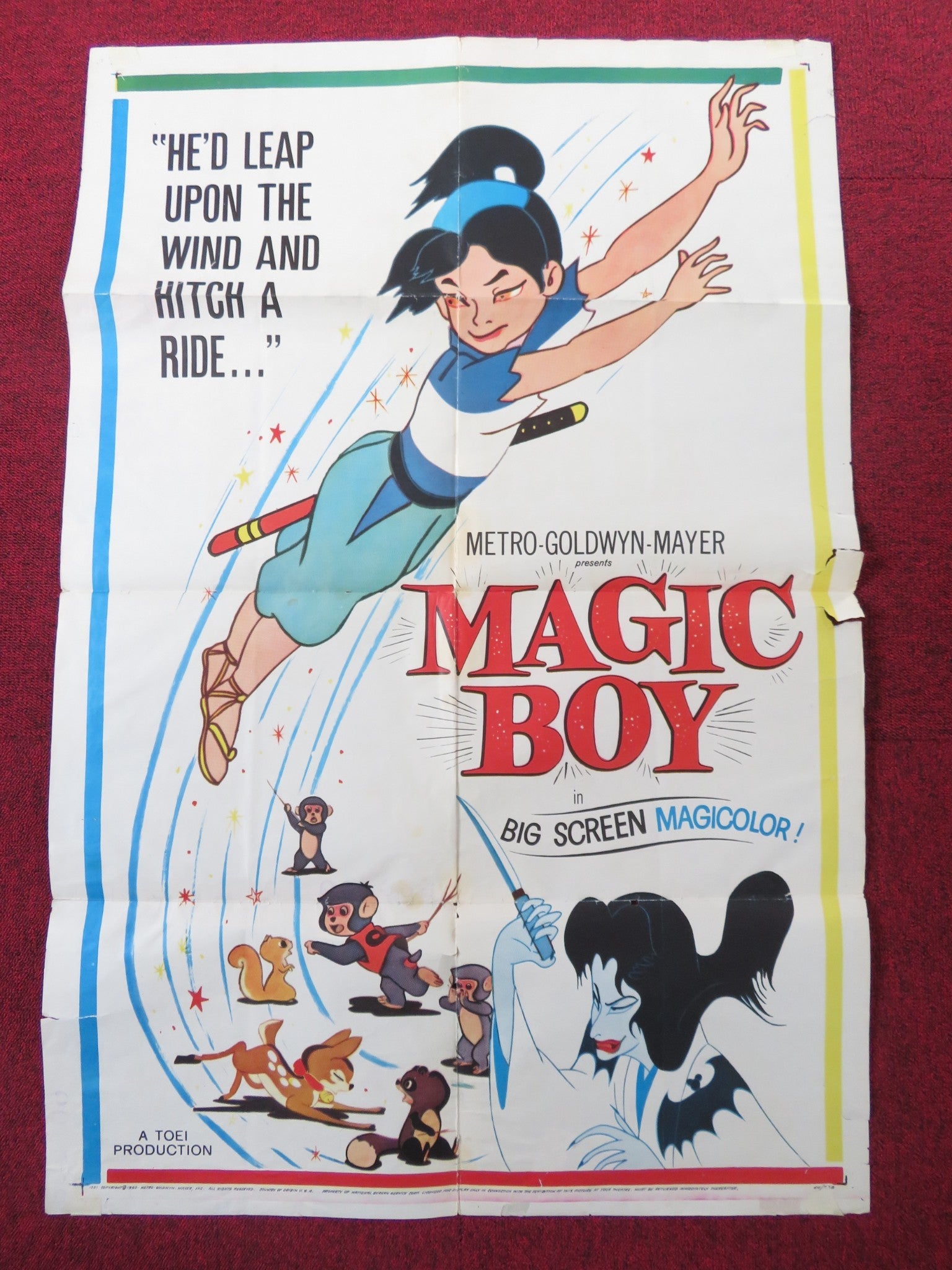 MAGIC BOY FOLDED US ONE SHEET POSTER KATSUO NAKAMURA HIROKO SAKURAMACHI 1960 Rendezvous Cinema Movie posters