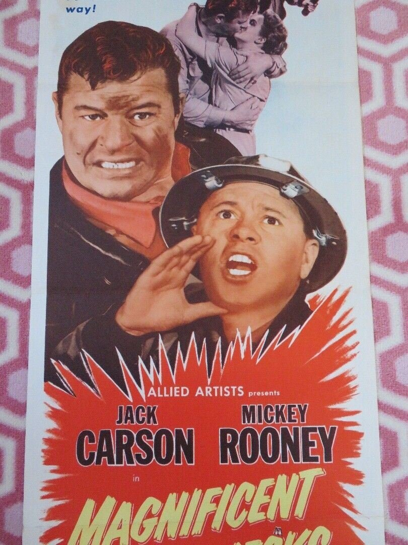 MAGNIFICENT ROUGHNECKS US INSERT (14"x 36") POSTER JACK CARSON MICKEY ROONEY '56 Rendezvous Cinema Movie posters