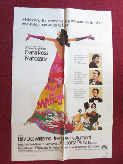 MAHOGANY FOLDED US ONE SHEET POSTER DIANA ROSS ANTHONY PERKINS 1975 Rendezvous Cinema Movie posters