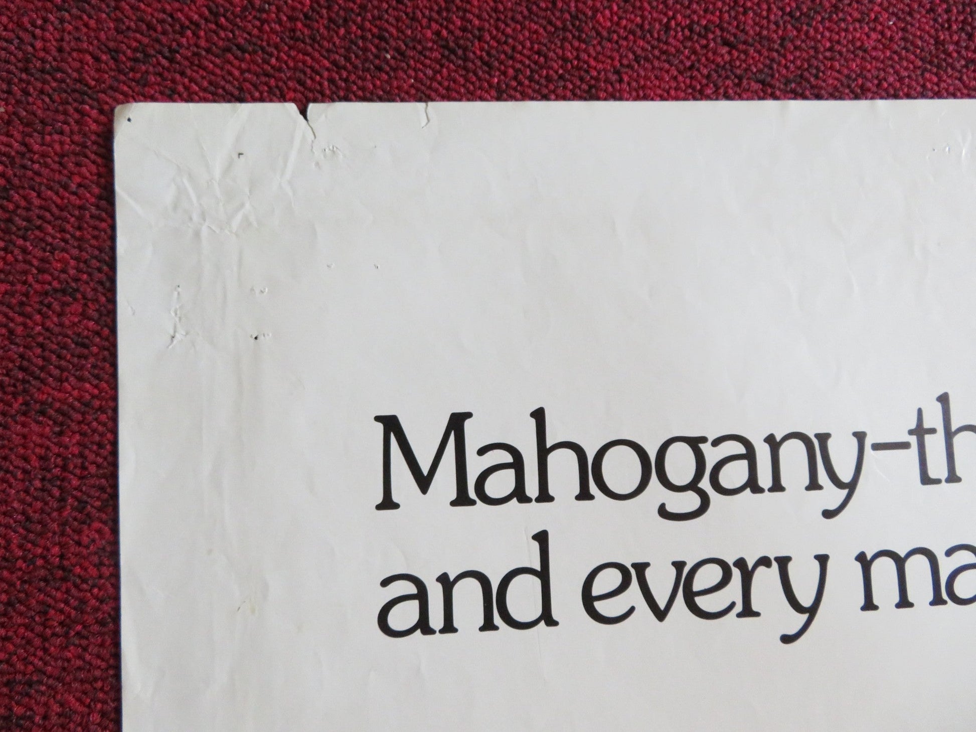 MAHOGANY FOLDED US ONE SHEET POSTER DIANA ROSS ANTHONY PERKINS 1975 Rendezvous Cinema Movie posters