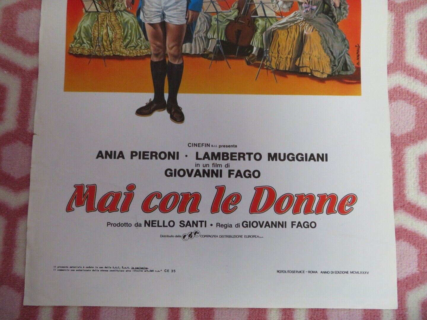 MAI CON LE DONNE ITALIAN LOCANDINA (27.5"x13") POSTER ANIA PIERONI 1985 Movie posters