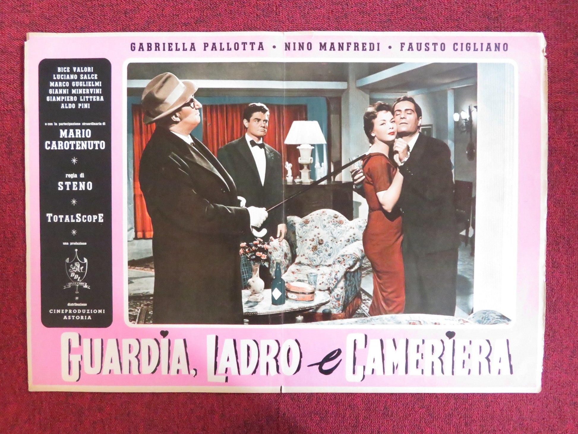 MAID, THIEF AND GUARD - B ITALIAN FOTOBUSTA POSTER GABRIELLA PALLOTTA 1958 Rendezvous Cinema Movie posters