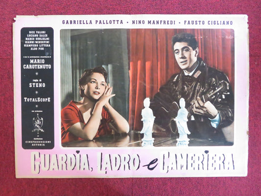 MAID, THIEF AND GUARD - C ITALIAN FOTOBUSTA POSTER GABRIELLA PALLOTTA 1958 Rendezvous Cinema Movie posters