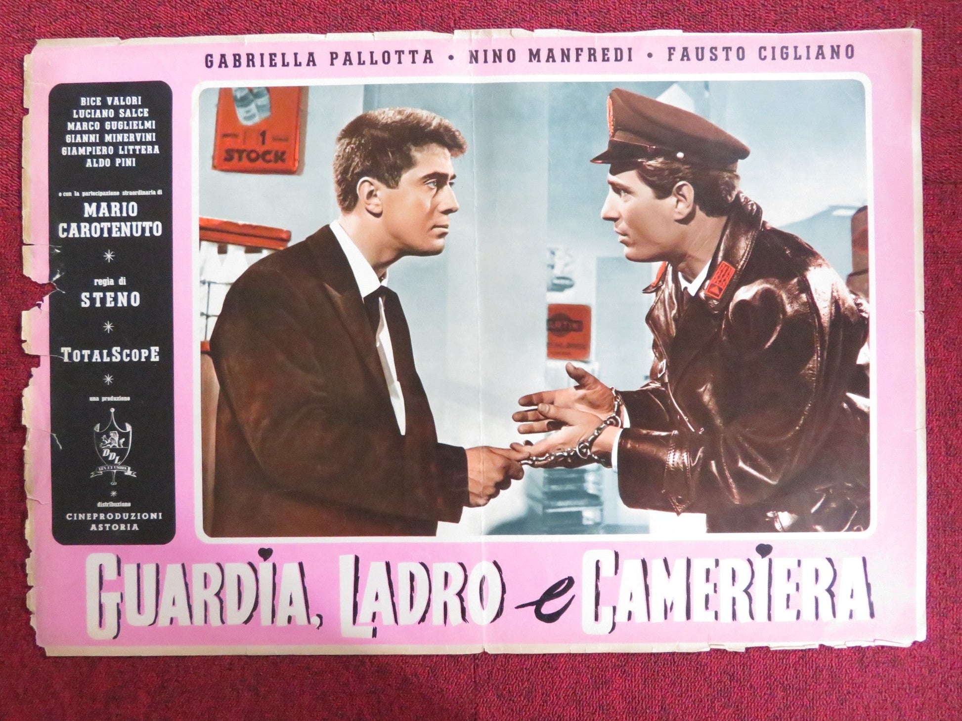 MAID, THIEF AND GUARD - F ITALIAN FOTOBUSTA POSTER GABRIELLA PALLOTTA 1958 Rendezvous Cinema Movie posters