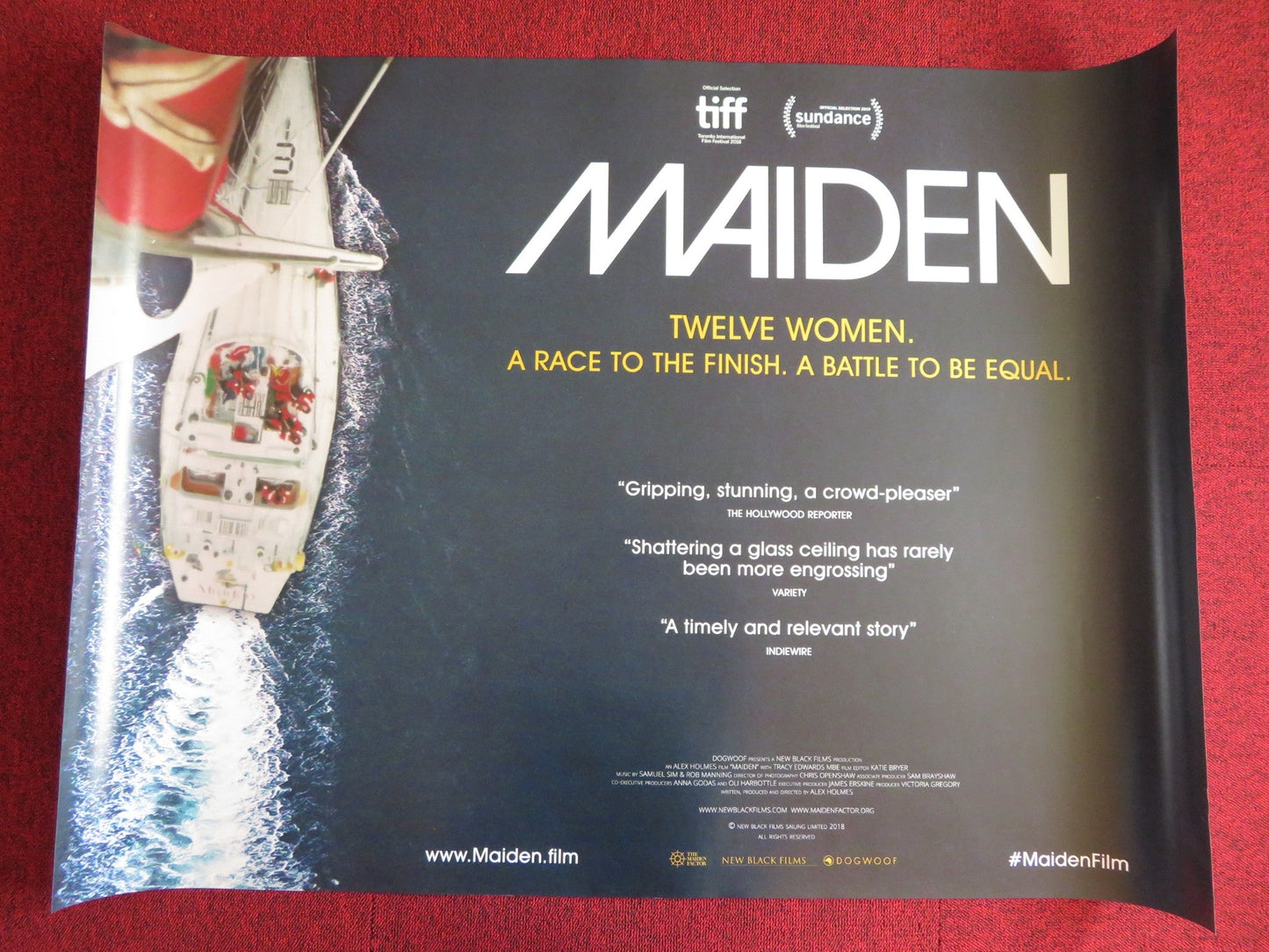 MAIDEN UK QUAD (30"x 40") ROLLED POSTER TRACY EDWARDS FRANK BOUGH 2018 Rendezvous Cinema Movie posters