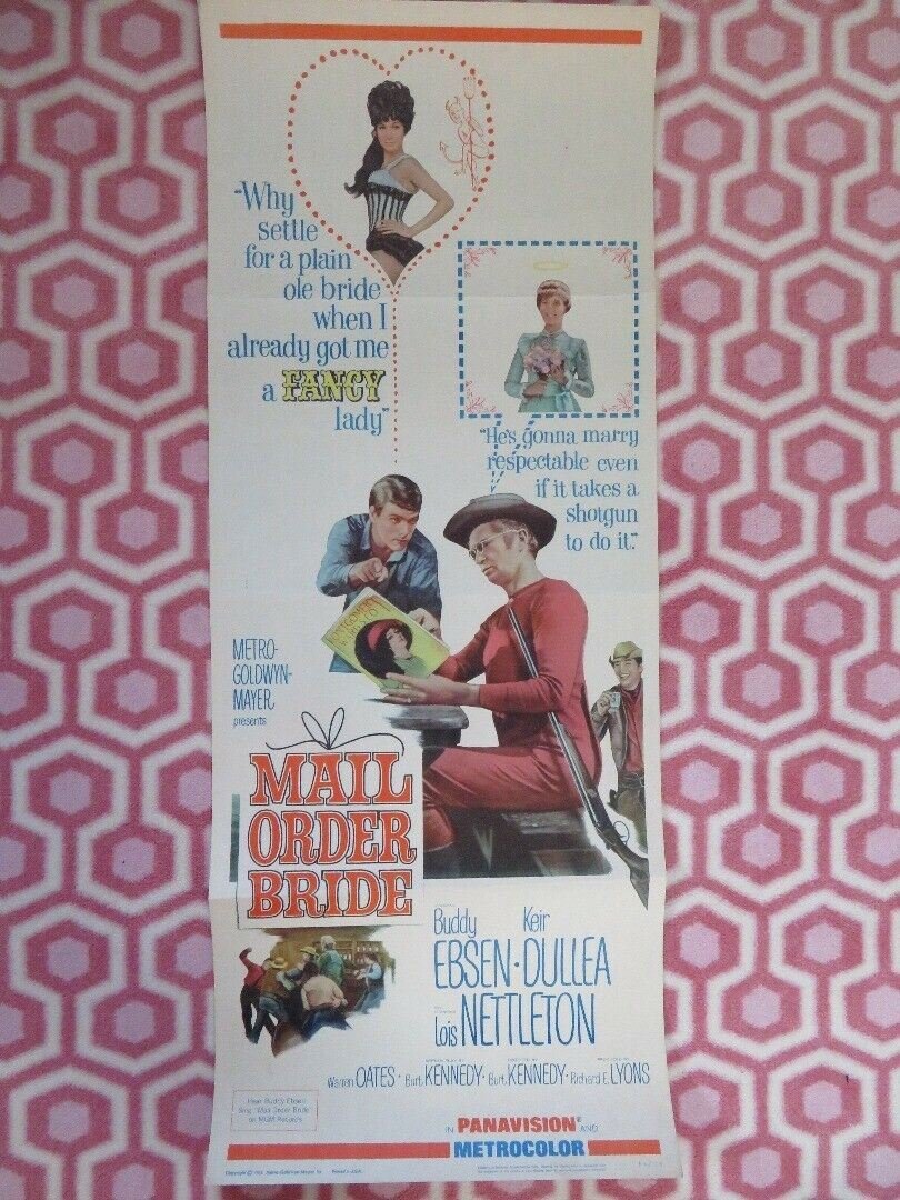 MAIL ORDER BRIDE US INSERT (14"x 36") POSTER BUDDY EBSEN KEIR DULLEA 1964 Movie posters