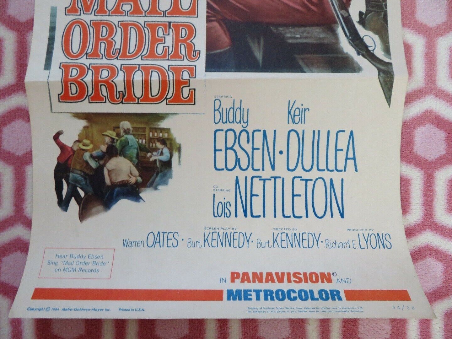 MAIL ORDER BRIDE US INSERT (14"x 36") POSTER BUDDY EBSEN KEIR DULLEA 1964 Movie posters
