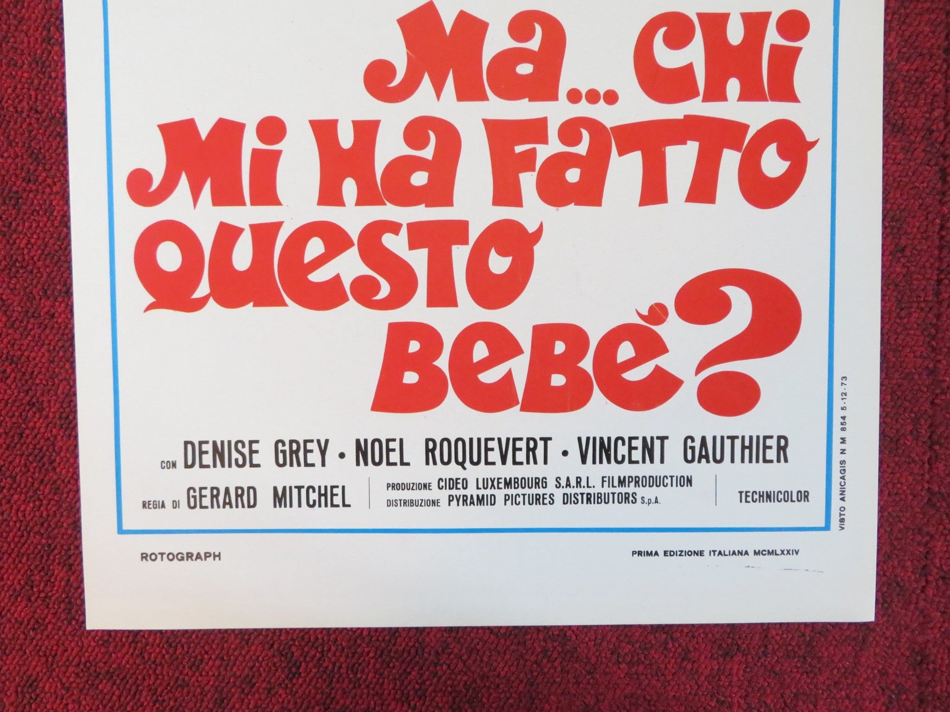 MAIS QUI DONC M'A FAIT CE BEBE ITALIAN LOCANDINA POSTER DENISE GREY 1974 Rendezvous Cinema Movie posters