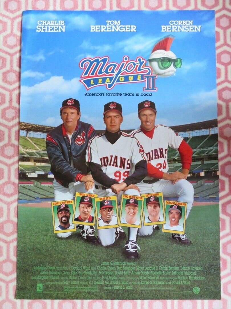 MAJOR LEAGUE 2 ONE SHEET ROLLED POSTER CHARLIE SHEEN 1994 Movie posters