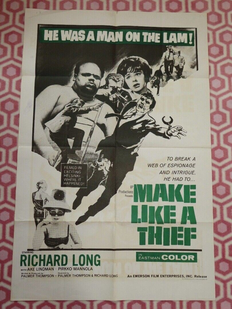 MAKE LIKE A THIEF FOLDED US ONE SHEET POSTER RICHARD LONG 1964 Movie posters