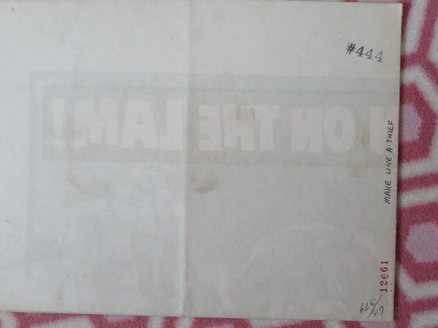 MAKE LIKE A THIEF FOLDED US ONE SHEET POSTER RICHARD LONG 1964 Movie posters