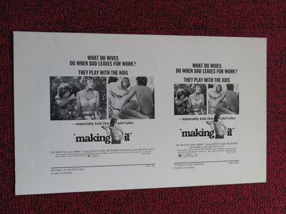 MAKING IT US PRESSBOOK AND SUPPLEMENT - UNCUT BOB BALABAN MARLYN MASON 1971 Rendezvous Cinema Movie posters