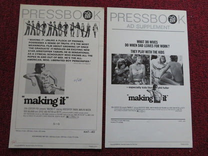 MAKING IT US PRESSBOOK AND SUPPLEMENT - UNCUT BOB BALABAN MARLYN MASON 1971 Rendezvous Cinema Movie posters