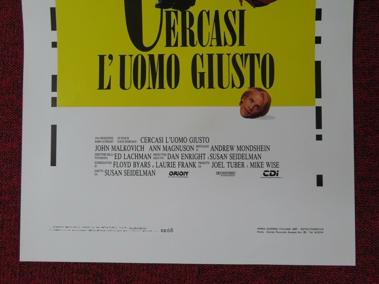 MAKING MR. RIGHT ITALIAN LOCANDINA (27.5"x13") POSTER ANN MAGNUSON 1987 - Rendezvous Cinema