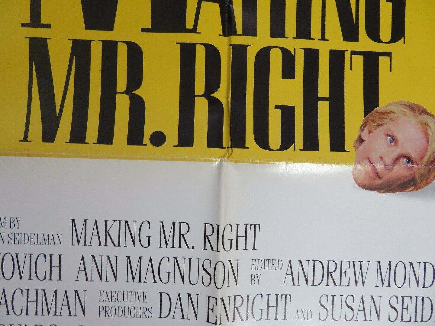 MAKING MR.RIGHT US ONE SHEET POSTER JOHN MALKOVICH ANN MAGNUSON 1987 Rendezvous Cinema Movie posters