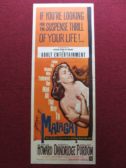 MALAGA US INSERT (14"x 36") POSTER TREVOR HOWARD DOROTHY DANDRIDGE 1962 Rendezvous Cinema Movie posters