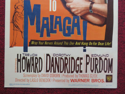 MALAGA US INSERT (14"x 36") POSTER TREVOR HOWARD DOROTHY DANDRIDGE 1962 Rendezvous Cinema Movie posters
