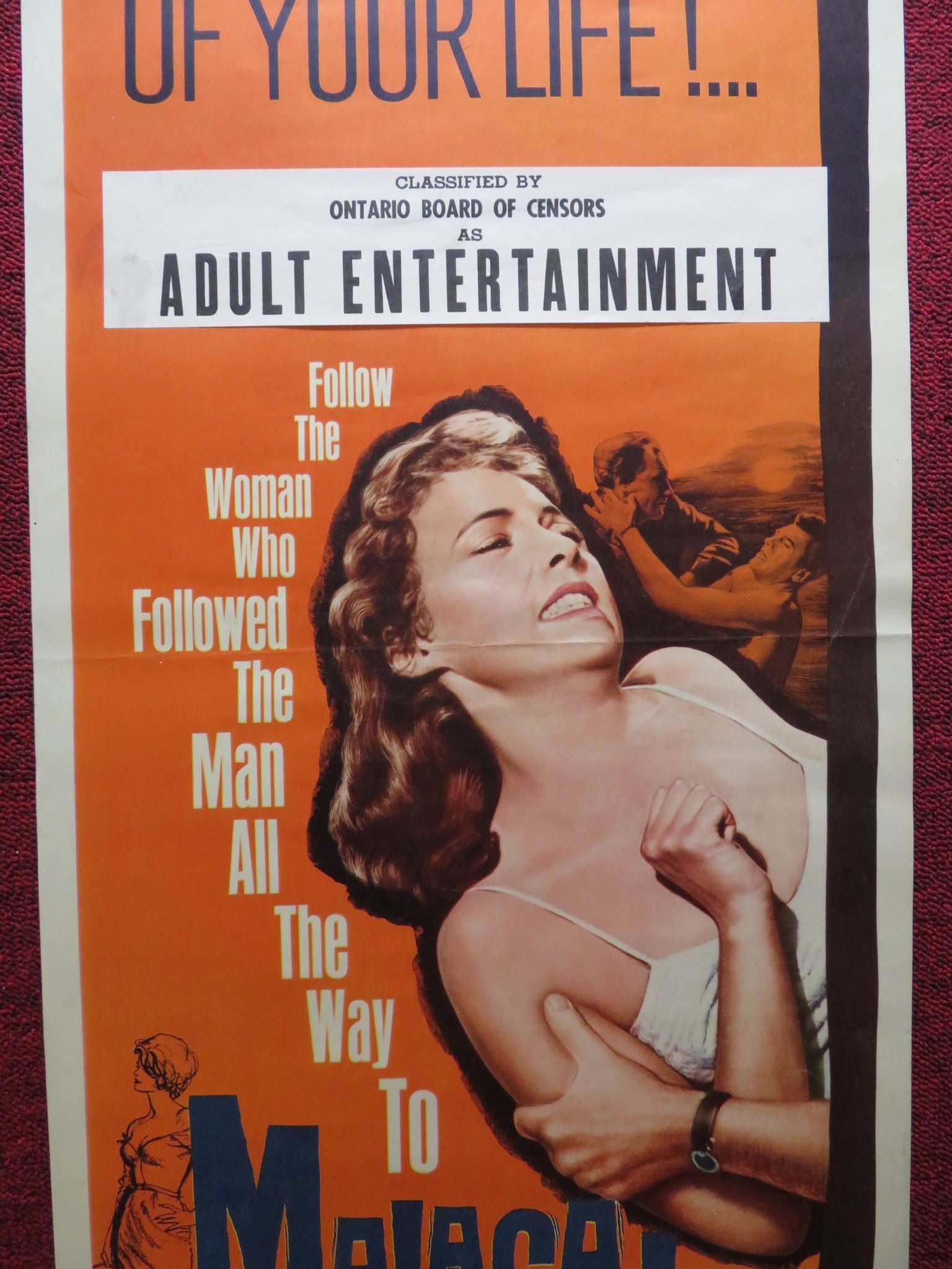 MALAGA US INSERT (14"x 36") POSTER TREVOR HOWARD DOROTHY DANDRIDGE 1962 Rendezvous Cinema Movie posters