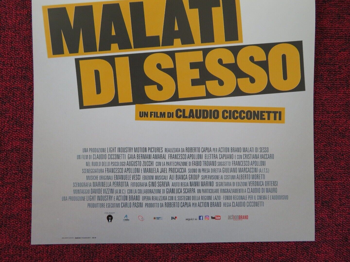 MALATI DI SESSO ITALIAN LOCANDINA (26.5"x12.5") POSTER FRANCESCO APOLLONI 2018 Rendezvous Cinema Movie posters