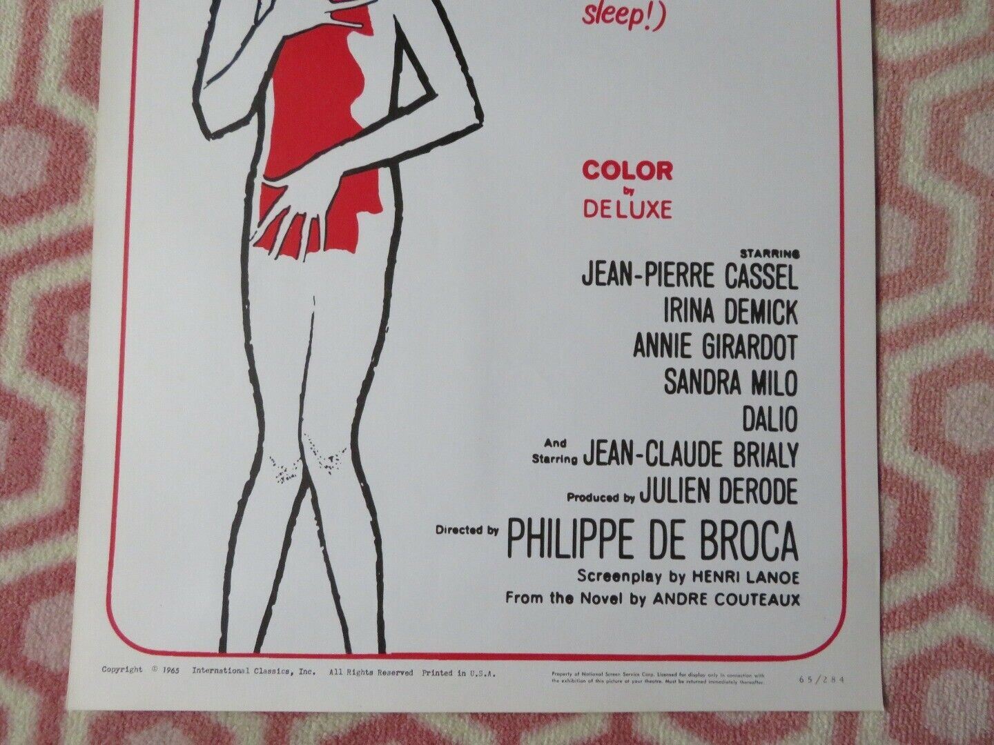 MALE COMPANION US INSERT (14"x 36") POSTER JEAN-PIERRE CASSEL 1965 - Rendezvous Cinema