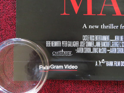 MALICE VHS VIDEO POSTER ALEC BALDWIN NICOLE KIDMAN BILL PULLMAN 1993 Rendezvous Cinema Movie posters