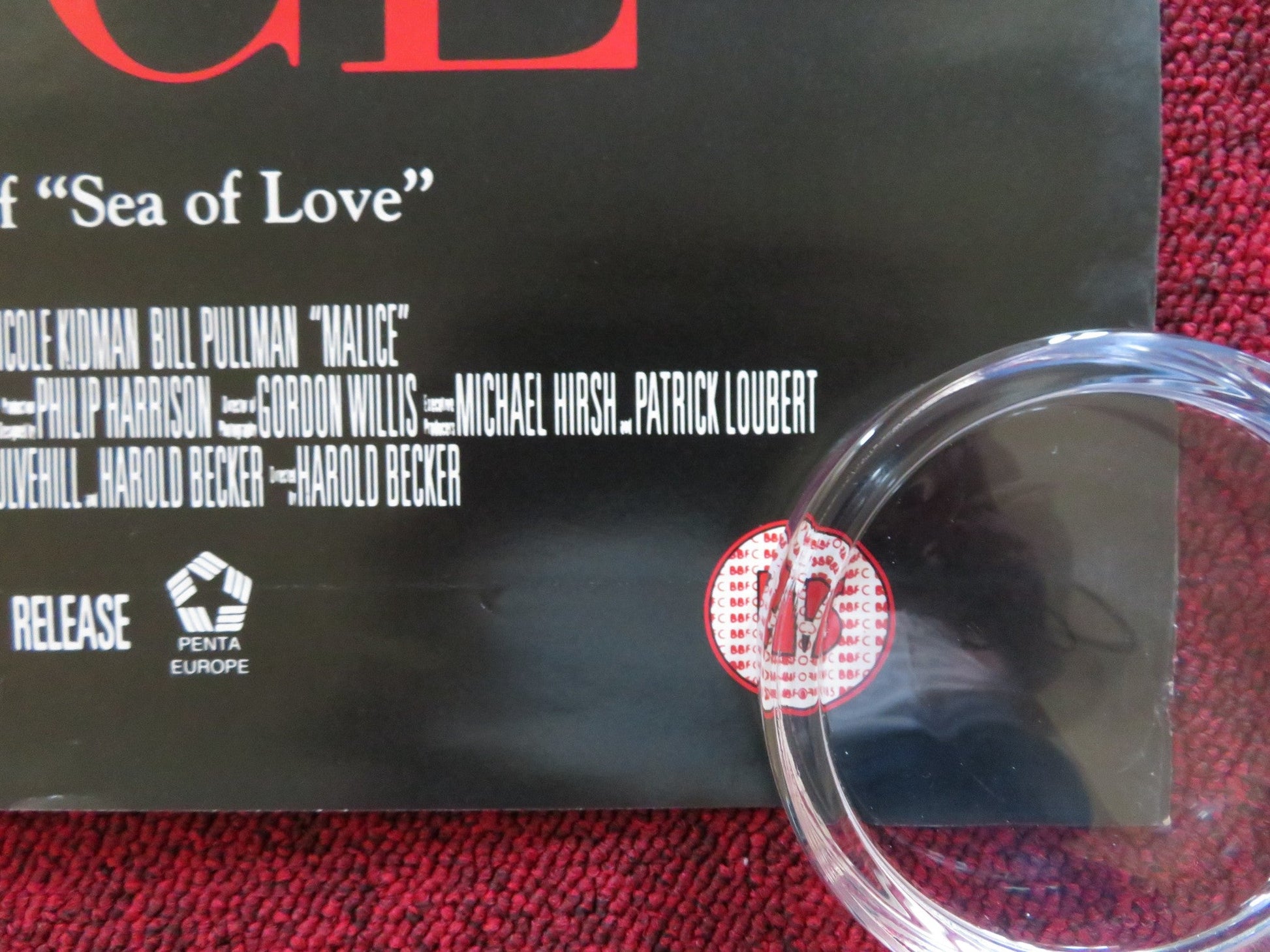 MALICE VHS VIDEO POSTER ALEC BALDWIN NICOLE KIDMAN BILL PULLMAN 1993 Rendezvous Cinema Movie posters