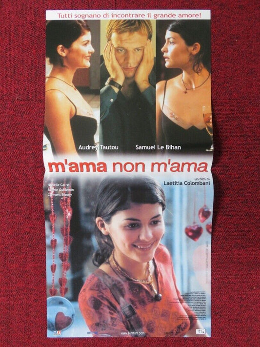 M'AMA NON M'AMA ITALIAN LOCANDINA (25"x12.5") POSTER AUDREY TAUTOU 2002 Movie posters