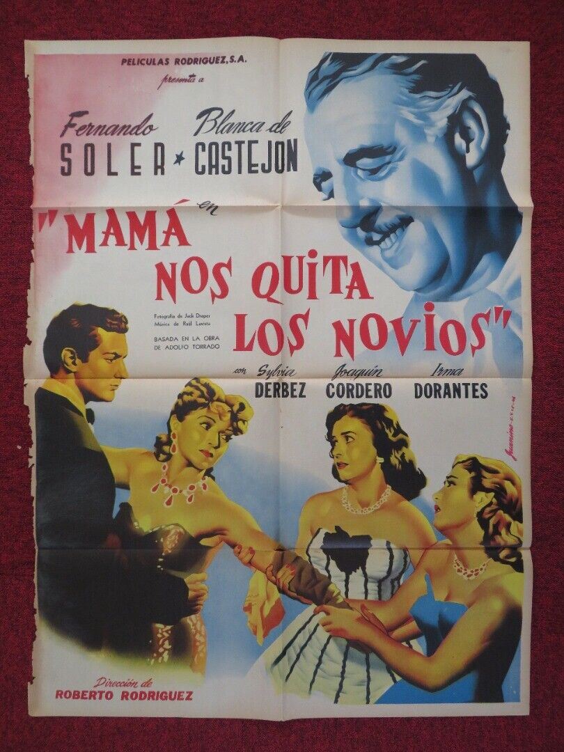 MAMA NOS QUITA LOS NOVIOS MEXICO FOLDED ONE SHEET POSTER 27" x 37" 1952 Movie posters