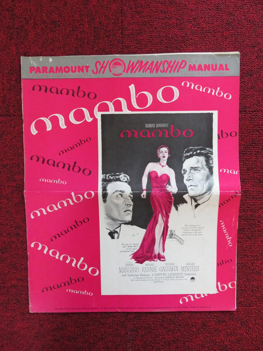 MAMBO UNCUT PARAMOUNT FOLDED PRESS BOOK SILVANA MANGANO VITTORIO GASSMAN 1954 Rendezvous Cinema Movie posters