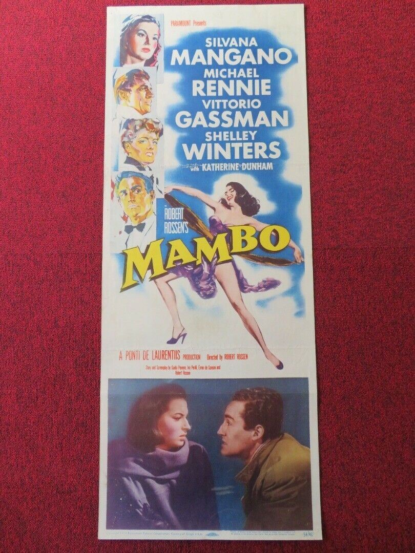 MAMBO US INSERT (14"x 36") POSTER SILVANA MANGANO 1954 Movie posters