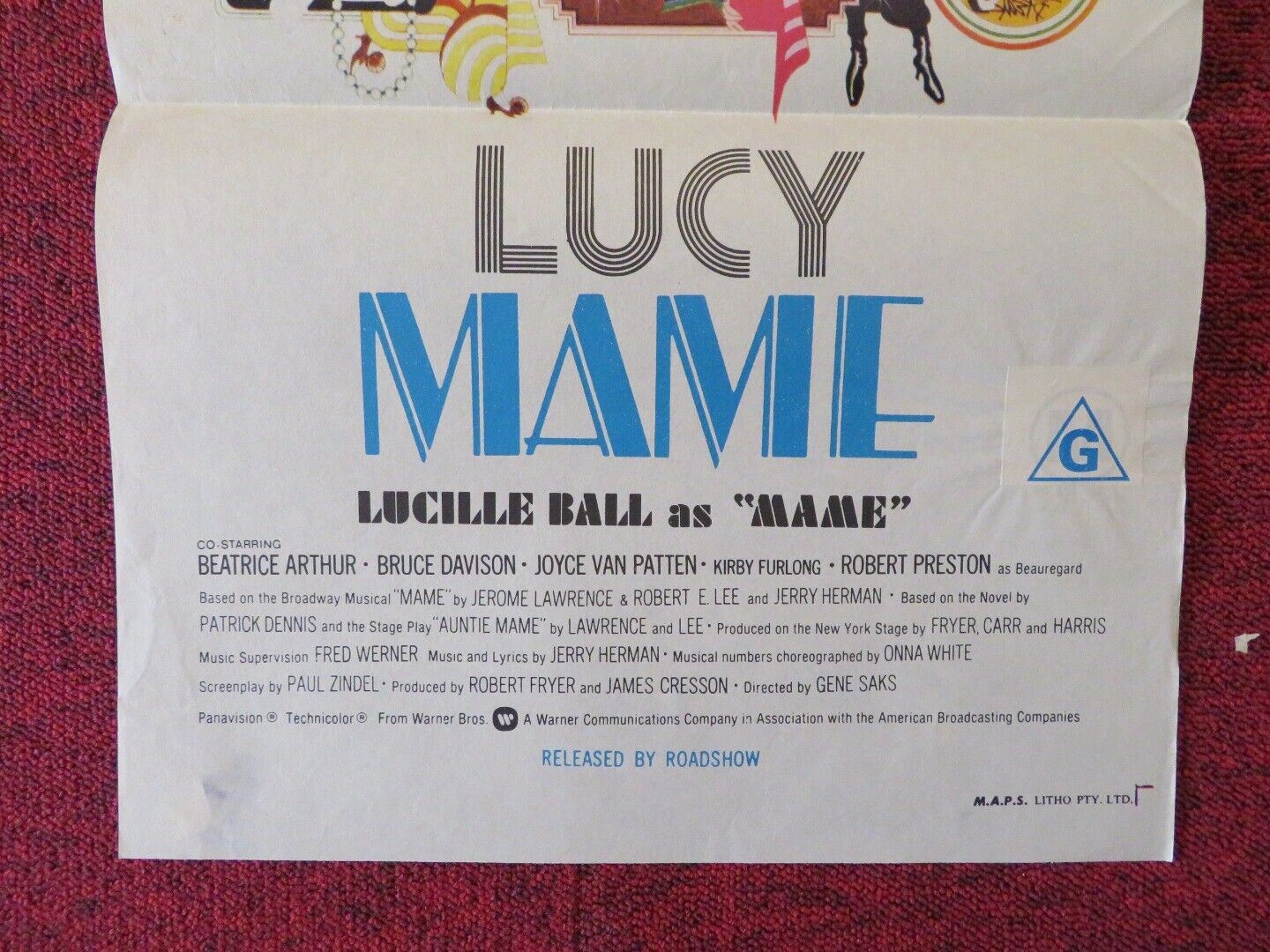 MAME FOLDED AUSTRALIAN DAYBILL POSTER LUCILLE BALL BEA ARTHUR 1974 Movie posters