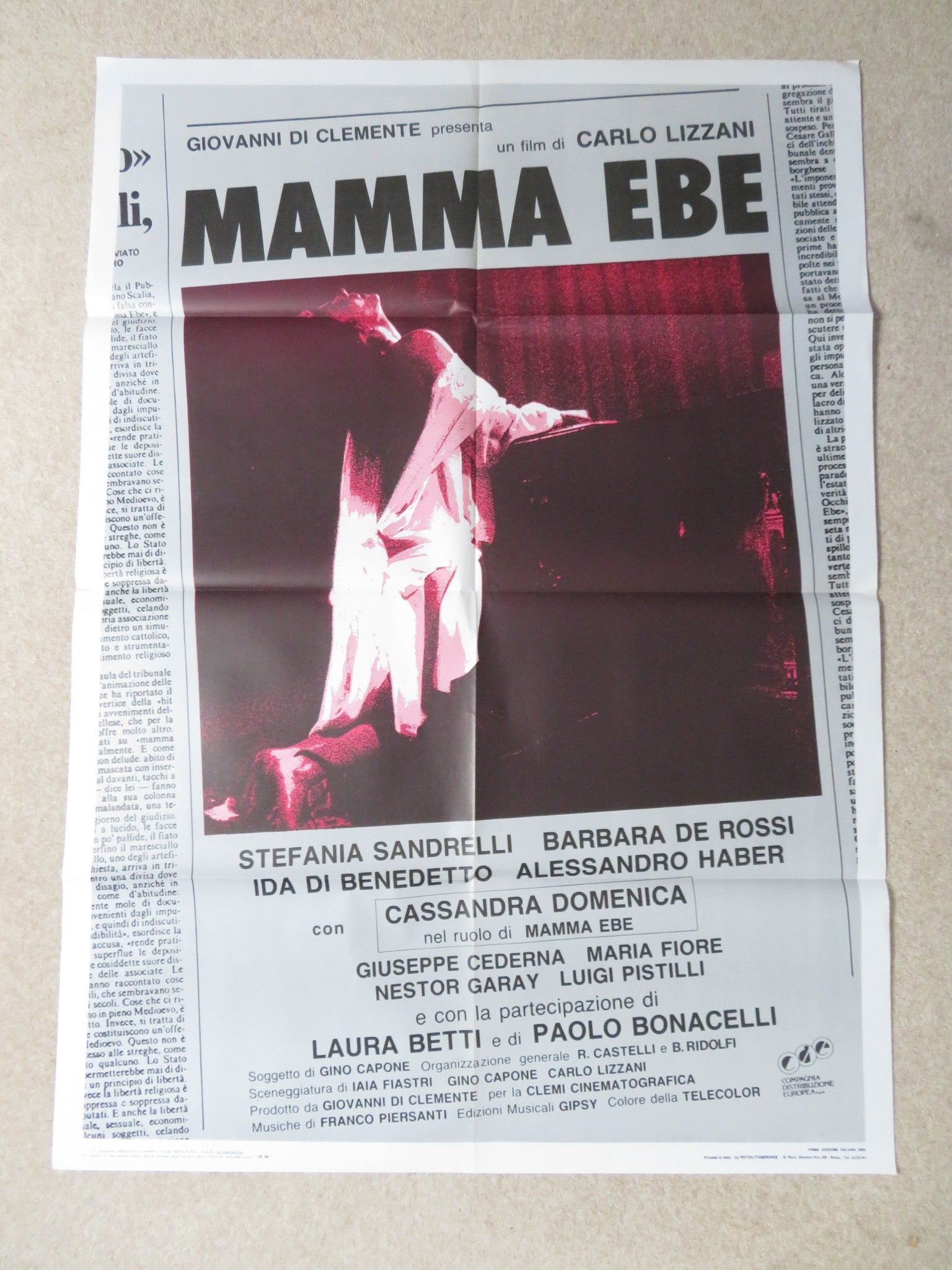 MAMMA EBE ITALIAN 2 FOGLIO POSTER STEFANIA SANDRELLI BERTA DOMINGUEZ D. 1985 Rendezvous Cinema Movie posters