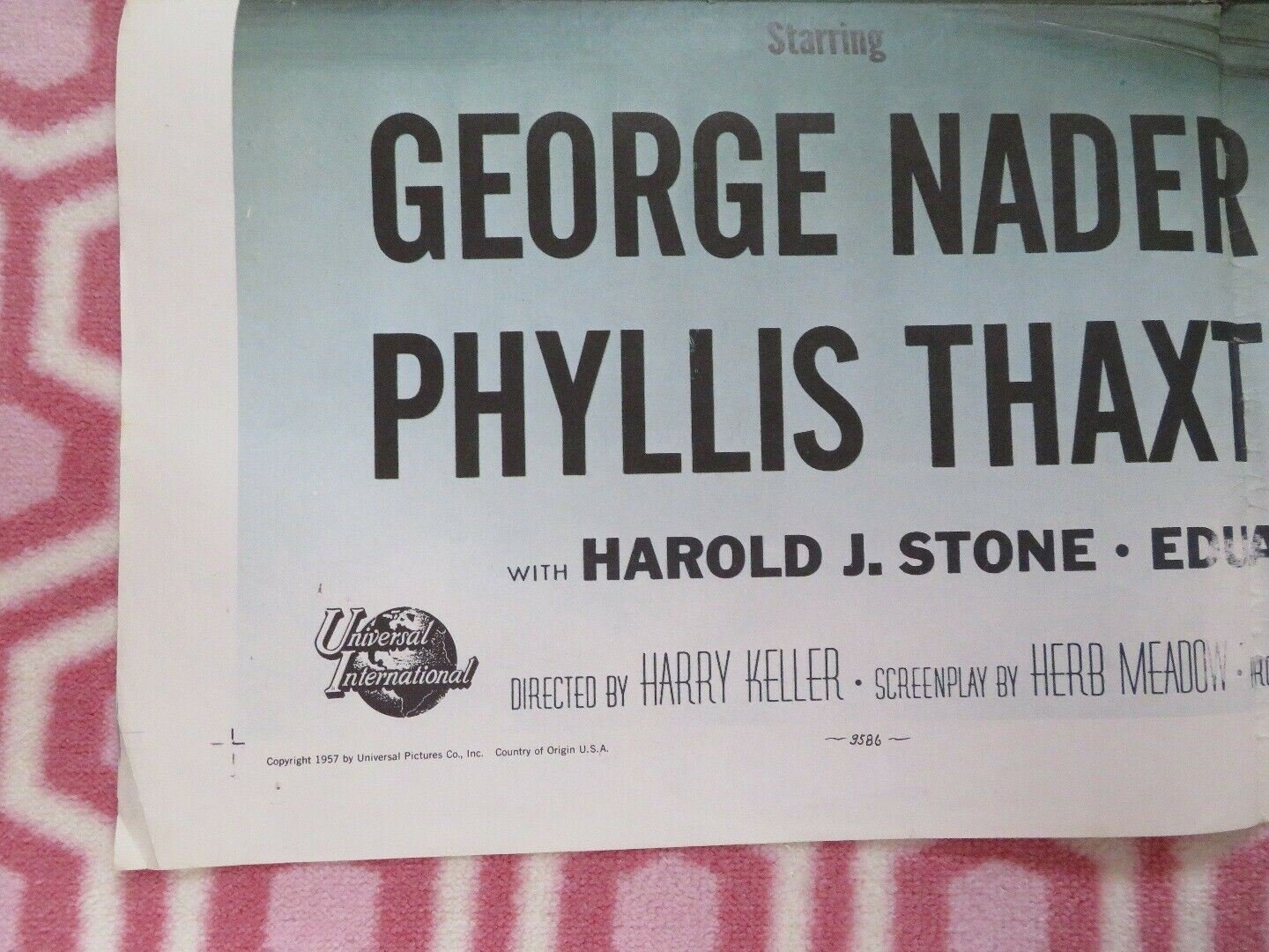 MAN AFRAID US ONE SHEET POSTER GEORGE NADER 1957 Movie posters