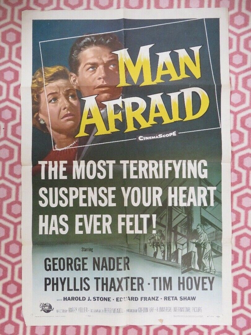 MAN AFRAID US ONE SHEET POSTER GEORGE NADER 1957 Movie posters