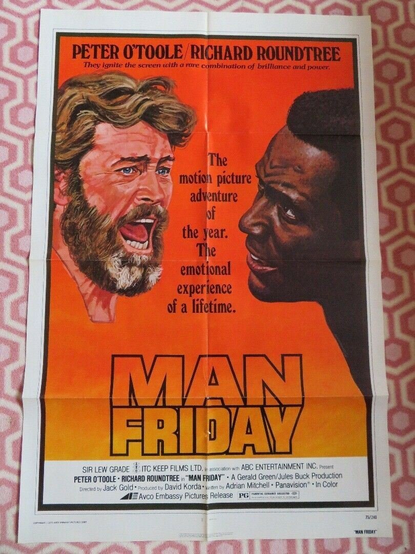 MAN FRIDAY US ONE SHEET POSTER PETER O'TOOLE RICHARD ROUNDTREE 1975 Movie posters