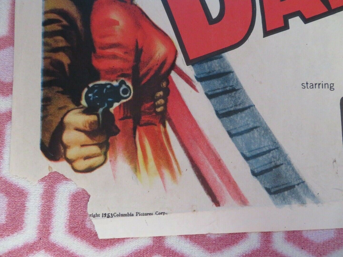 MAN IN THE DARK STYLE 1A FOLDED US ONE SHEET POSTER EDMOND O'BRIEN 1953 - Rendezvous Cinema