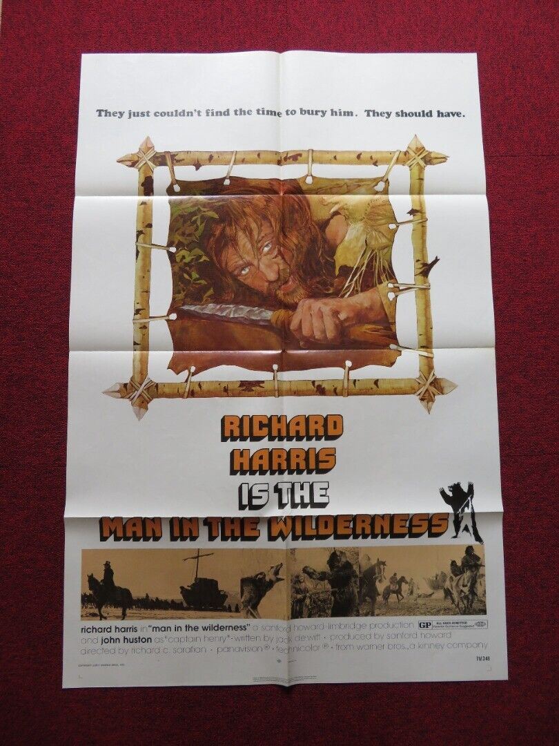 MAN IN THE WILDERNESS FOLDED US ONE SHEET POSTER RICHARD HARRIS 1971 Movie posters