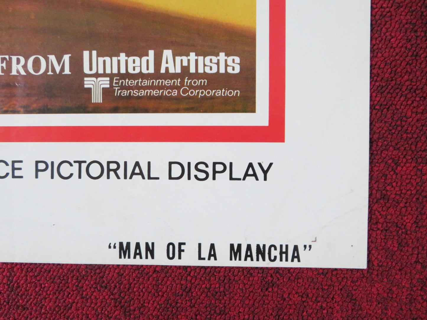 MAN OF LA MANCHA - ADVANCE FOLDED US ONE SHEET POSTER PETER O'TOOLE LOREN 1972 Rendezvous Cinema Movie posters