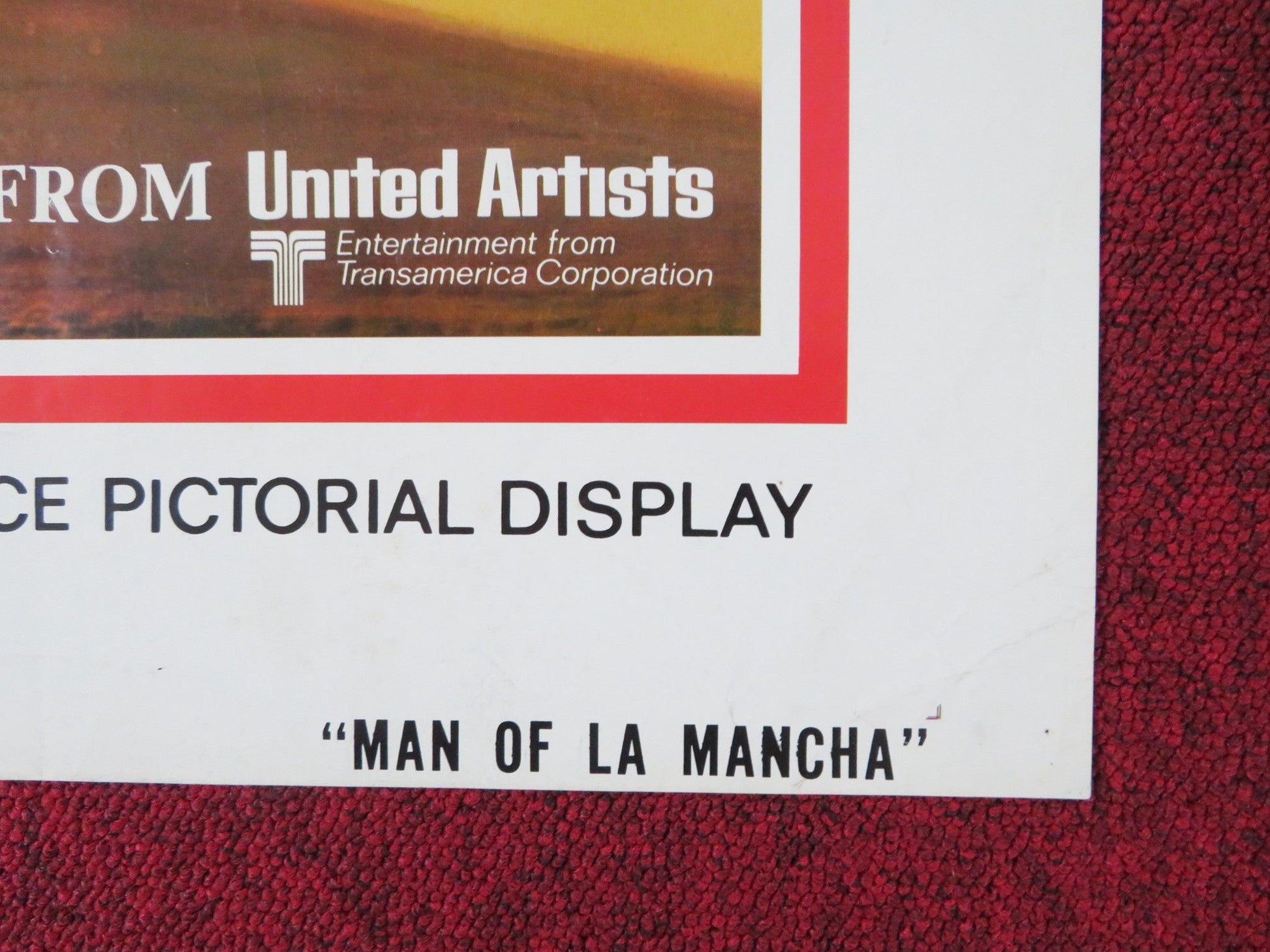 MAN OF LA MANCHA - ADVANCE FOLDED US ONE SHEET POSTER PETER O'TOOLE LOREN 1972 Rendezvous Cinema Movie posters