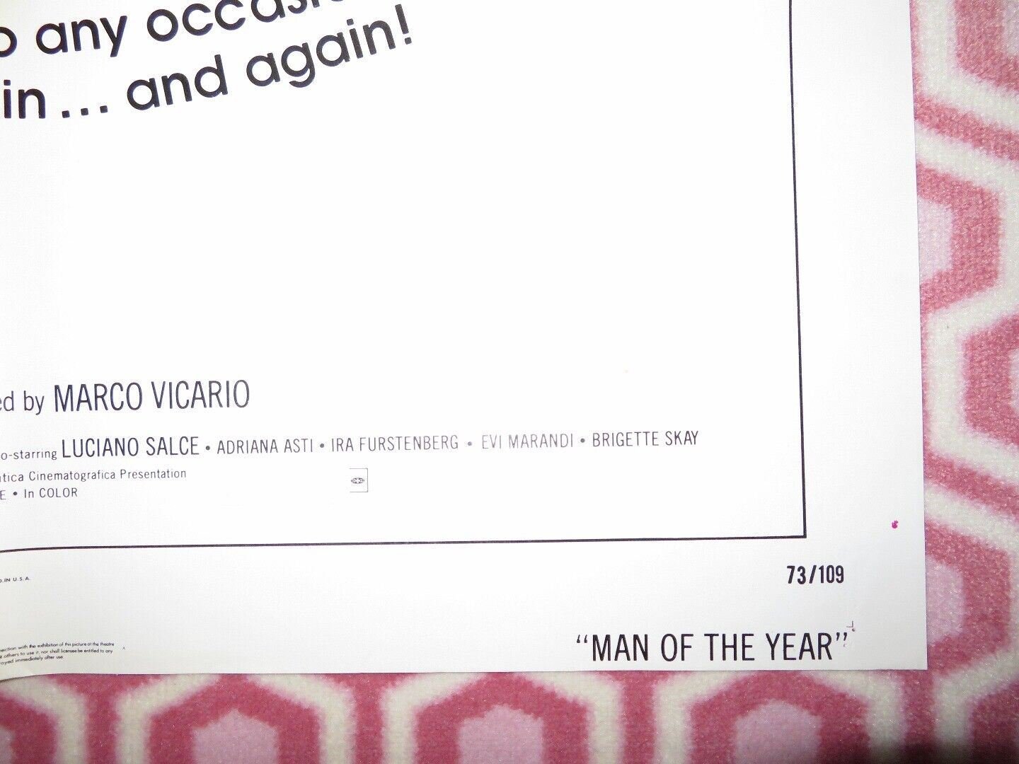 MAN OF THE YEAR / Homo Eroticus FOLDED US ONE SHEET POSTER ROSSANA PODESTA 1971 - Rendezvous Cinema