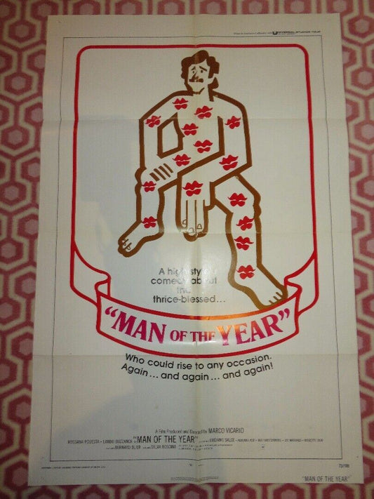 MAN OF THE YEAR / Homo Eroticus FOLDED US ONE SHEET POSTER ROSSANA PODESTA 1971 - Rendezvous Cinema
