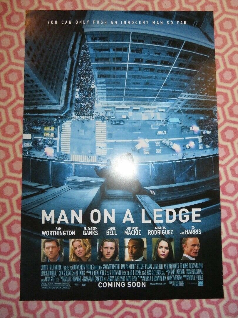 MAN ON A LEDGE US ONE SHEET ROLLED POSTER ED HARRIS SAM WORTHINGTON 2012 Movie posters