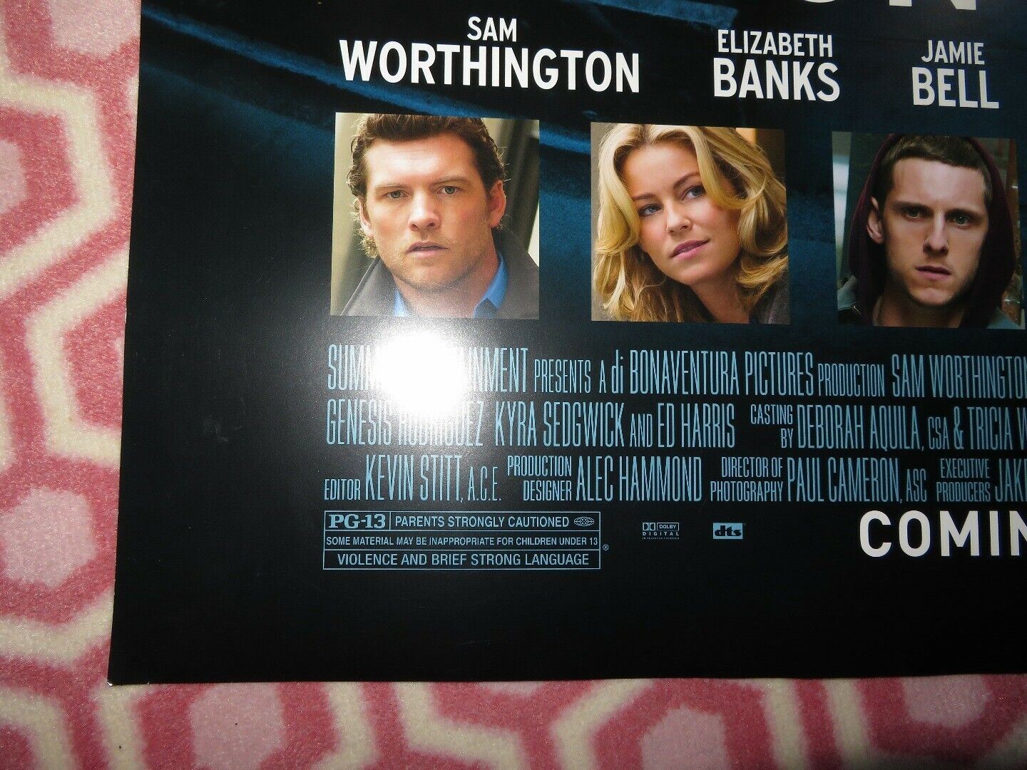 MAN ON A LEDGE US ONE SHEET ROLLED POSTER ED HARRIS SAM WORTHINGTON 2012 Movie posters