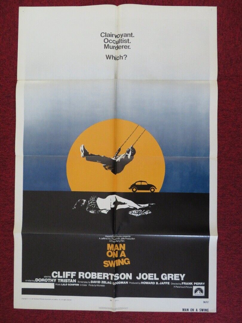 MAN ON A SWING FOLDED US ONE SHEET POSTER CLIFF ROBERTSON JOEL GREY 1974 Movie posters