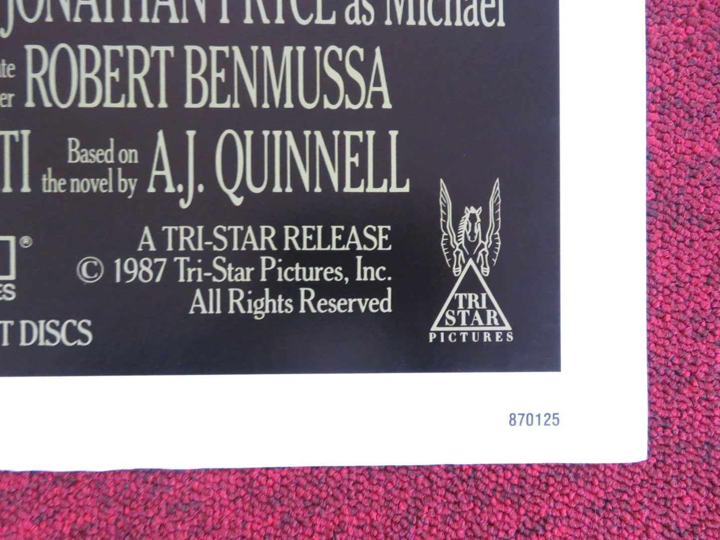 MAN ON FIRE FOLDED US ONE SHEET POSTER SCOTT GLENN JOE PESCI 1987 Rendezvous Cinema Movie posters