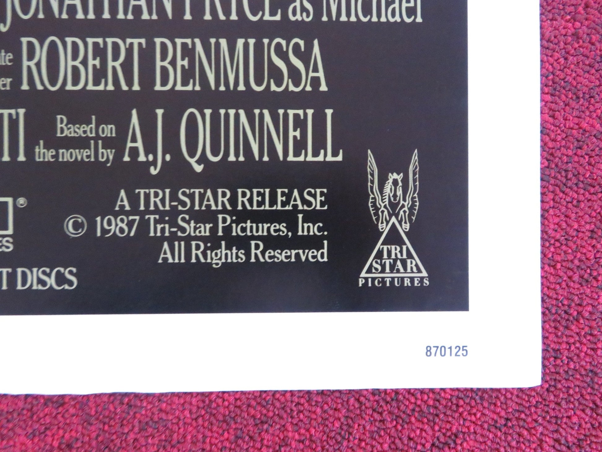 MAN ON FIRE FOLDED US ONE SHEET POSTER SCOTT GLENN JOE PESCI 1987 Rendezvous Cinema Movie posters