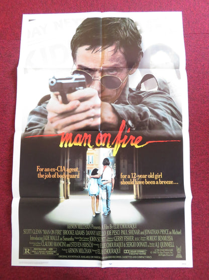 MAN ON FIRE FOLDED US ONE SHEET POSTER SCOTT GLENN JOE PESCI 1987 Rendezvous Cinema Movie posters